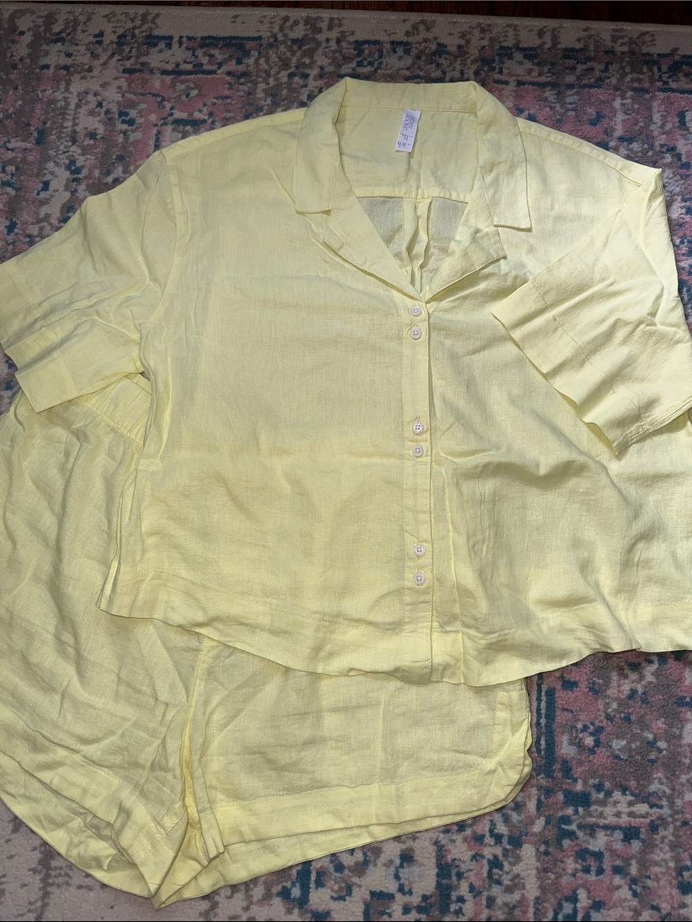 Yellow Linen Two-Piece Set